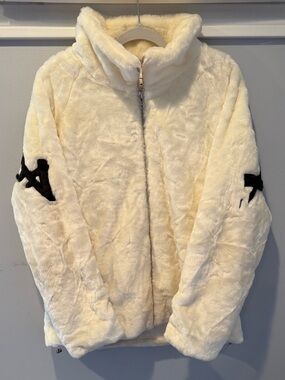 HIPANDA Ivory Faux Fur Zip-Up Jacket XL
